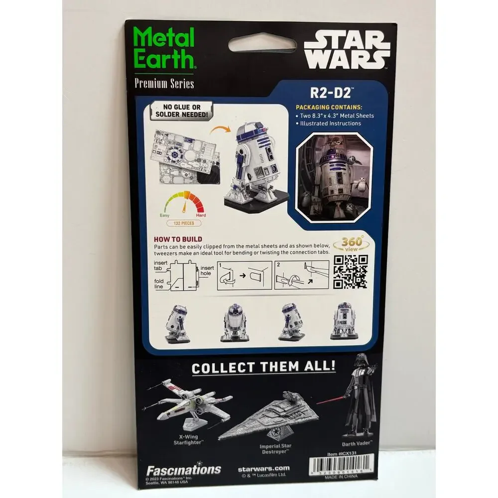 Metal Earth Star Wars R2-D2 Premium Steel Model Kit New Sealed
